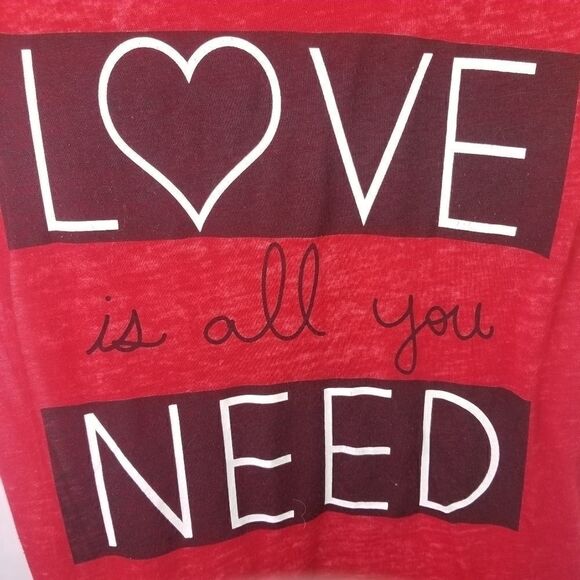 Burn out tee. Red. Love is all you need. Size L. - Picture 6 of 7